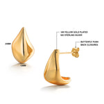 Load image into Gallery viewer, 925 Sterling Silver With 14k Gold Plated Irregular Geometric Chunky Stud Earring, Dome Drop Stud Earrings, Perfect Gift For Any Occasion
