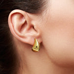 Load image into Gallery viewer, 925 Sterling Silver With 14k Gold Plated Irregular Geometric Chunky Stud Earring, Dome Drop Stud Earrings, Perfect Gift For Any Occasion
