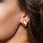 Load image into Gallery viewer, 925 Sterling Silver With 14k Gold Plated Irregular Geometric Chunky Stud Earring, Dome Drop Stud Earrings, Perfect Gift For Any Occasion
