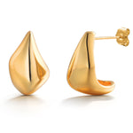 Load image into Gallery viewer, 925 Sterling Silver With 14k Gold Plated Irregular Geometric Chunky Stud Earring, Dome Drop Stud Earrings, Perfect Gift For Any Occasion
