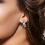 Load image into Gallery viewer, 925 Sterling Silver With 14k Gold Plated triple Hoop Earrings, Modern Hoop Earrings, Everyday Lightweight Earrings Jewelry, Round Hoops
