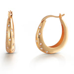Load image into Gallery viewer, 925 Sterling Silver With 14k Gold Plated Oval Cz Huggie Hoop Earrings, Dome Hoop Earrings, Cz Chunky Huggies, Perfect Gift For Any Occasion
