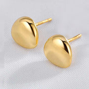 925 Sterling Silver With 14k Gold Plated Peas Shape Studs, Minimalist Stud Earrings, Silver Dot Earrings, Perfect Gift For Any Occasion