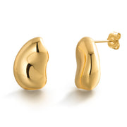 925 Sterling Silver With 14k Gold Plated Irregular Shape Stud Earrings, Geometrical studs,  Abstract Studs, Prefect Gift For Any occasion