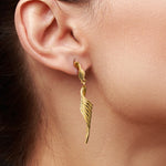 Load image into Gallery viewer, 925 Sterling Silver With 14k Gold Plated Long Twisted Swirl Dangle Earrings, Silver Statement Dangle Earrings, Large Dangle Earrings
