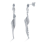 Load image into Gallery viewer, 925 Sterling Silver With 14k Gold Plated Long Twisted Swirl Dangle Earrings, Silver Statement Dangle Earrings, Large Dangle Earrings
