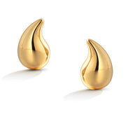 925 Sterling Silver With 14k Gold Plated Drop Stud Earrings, Water drop Studs, Hollow Studs, Chunky Puffy Stud Earrings, Perfect For Gift