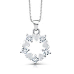 Load image into Gallery viewer, 925 Sterling Silver Heart And Circle CZ Pendant-18&#39; chain, Heart Charm Pendant, Heart Jewelry, Love Pendant, Cz Pendant
