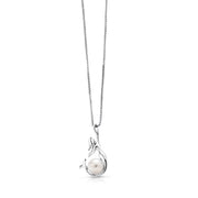 925 Sterling Silver Mermaid Pearl Pendant with 18'' Box Chain, Freshwater Cultured Pearl Mermaid Pendant, Mermaid Pendant, Pearl Pendant