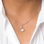 Load image into Gallery viewer, 925 Sterling Silver Mermaid Pearl Pendant with 18&#39;&#39; Box Chain, Freshwater Cultured Pearl Mermaid Pendant, Mermaid Pendant, Pearl Pendant
