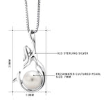 Load image into Gallery viewer, 925 Sterling Silver Mermaid Pearl Pendant with 18&#39;&#39; Box Chain, Freshwater Cultured Pearl Mermaid Pendant, Mermaid Pendant, Pearl Pendant
