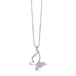 Load image into Gallery viewer, 925 Sterling Silver Butterfly Pave CZ Pendant with 18&#39; Chain, Silver Pave Pendant, Silver Butterfly Jewelry, Butterfly Pendant, Pave Pendant, Insect jewelry
