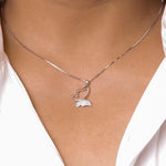 Load image into Gallery viewer, 925 Sterling Silver Butterfly Pave CZ Pendant with 18&#39; Chain, Silver Pave Pendant, Silver Butterfly Jewelry, Butterfly Pendant, Pave Pendant, Insect jewelry
