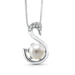 Load image into Gallery viewer, 925 Sterling Silver Pearl Swan Pendant, Swan Pendant, Pearl Pendant, Pearl Swan Pendant, Mother Goose Pendant, Silver Goose Pendant, Bird Jewelry
