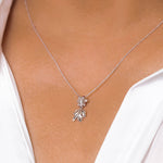 Load image into Gallery viewer, 925 Sterling Silver Fish Pendant, Aqua Jewelry, Fish Pendant, Hypoallergenic Pendant, Silver Fish Pendant, CZ Pendant
