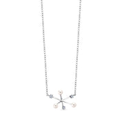 925 Sterling Silver Pearl CZ Necklace, Pearl CZ Necklace, Silver Pearl Necklace, Pearl Jewelry, June Birthstone Jewelry, Hypoallergenic Jewelry