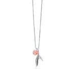 Load image into Gallery viewer, 925 Sterling Silver Fish Tail Rose Simulated Quartz Ball Pendant, Silver Fish Tail Simulated Red Quartz Crystal Ball Necklace, Fish Tail Pendant, Hypoallergenic Pendant
