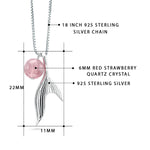 Load image into Gallery viewer, 925 Sterling Silver Fish Tail Rose Simulated Quartz Ball Pendant, Silver Fish Tail Simulated Red Quartz Crystal Ball Necklace, Fish Tail Pendant, Hypoallergenic Pendant
