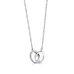 Load image into Gallery viewer, 925 Sterling Silver Interlocking Necklace, Dainty Necklace, Interlocking CZ Necklace, Karma Necklace, Hypoallergenic Necklace, Silver Jewelry
