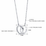 Load image into Gallery viewer, 925 Sterling Silver Interlocking Necklace, Dainty Necklace, Interlocking CZ Necklace, Karma Necklace, Hypoallergenic Necklace, Silver Jewelry
