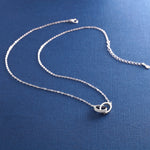 Load image into Gallery viewer, 925 Sterling Silver Interlocking Necklace, Dainty Necklace, Interlocking CZ Necklace, Karma Necklace, Hypoallergenic Necklace, Silver Jewelry
