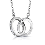 Load image into Gallery viewer, 925 Sterling Silver Interlocking Necklace, Dainty Necklace, Interlocking CZ Necklace, Karma Necklace, Hypoallergenic Necklace, Silver Jewelry

