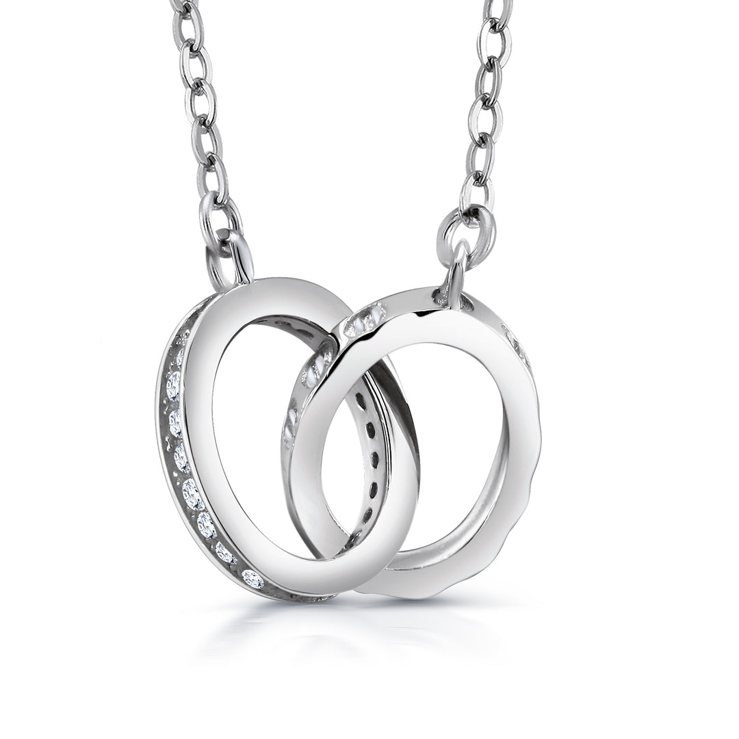 925 Sterling Silver Interlocking Necklace, Dainty Necklace, Interlocking CZ Necklace, Karma Necklace, Hypoallergenic Necklace, Silver Jewelry