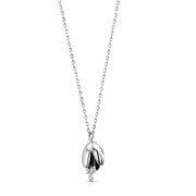 925 Sterling Silver Tulip Necklace-16'+1' Chain, Tulip flower Necklace, Cz Necklace, Tulip Flower Charm Necklace, Hypoallergenic Necklace