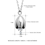 Load image into Gallery viewer, 925 Sterling Silver Tulip Necklace-16&#39;+1&#39; Chain, Tulip flower Necklace, Cz Necklace, Tulip Flower Charm Necklace, Hypoallergenic Necklace
