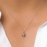 Load image into Gallery viewer, 925 Sterling Silver Tulip Necklace-16&#39;+1&#39; Chain, Tulip flower Necklace, Cz Necklace, Tulip Flower Charm Necklace, Hypoallergenic Necklace
