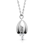 Load image into Gallery viewer, 925 Sterling Silver Tulip Necklace-16&#39;+1&#39; Chain, Tulip flower Necklace, Cz Necklace, Tulip Flower Charm Necklace, Hypoallergenic Necklace
