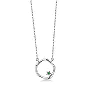 925 Sterling Silver Pentagon Necklace-16''+1'' Chain,  Cubic Zirconia Necklace, Pentagon Necklace, Star Necklace, Pentagon Star Charm Necklace, Green Star Necklace, Hypoallergenic Necklace