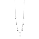 Load image into Gallery viewer, 925 Sterling Silver Tear Drop Station Necklace-13”+2&#39;&#39; Chain, Elegant Necklace, Statement Necklace, Silver Necklace, Hypoallergenic Necklace
