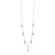 925 Sterling Silver Tear Drop Station Necklace-13”+2'' Chain, Elegant Necklace, Statement Necklace, Silver Necklace, Hypoallergenic Necklace