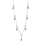 Load image into Gallery viewer, 925 Sterling Silver Tear Drop Station Necklace-13”+2&#39;&#39; Chain, Elegant Necklace, Statement Necklace, Silver Necklace, Hypoallergenic Necklace
