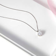 925 Sterling Silver 1.0 Cttw 6.5mm Round Lab Created Moissanite Solitaire Pendant, Lab Created Moissanite Pendant, 6.5mm Round 1.0 Cttw Created Moissanite Pendant, Moissanite Pendant