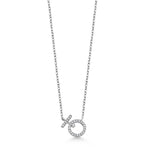 Load image into Gallery viewer, 925 Solid Sterling Silver Venus Cz Necklace, 14K Gold Plated Female Symbol Necklace, Feminist Cz Necklace, Empowerment Jewelry, Silver Cz Necklace
