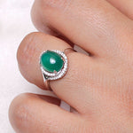 Load image into Gallery viewer, 925 Sterling Silver Simulated Emerald Swirl CZ Adjustable Ring, Simulated Emerald Ring, Silver Jewelry, Cz Ring, Adjustable Ring
