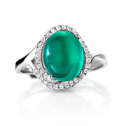 925 Sterling Silver Simulated Emerald Swirl CZ Adjustable Ring, Simulated Emerald Ring, Silver Jewelry, Cz Ring, Adjustable Ring