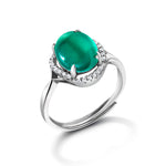 Load image into Gallery viewer, 925 Sterling Silver Simulated Emerald Swirl CZ Adjustable Ring, Simulated Emerald Ring, Silver Jewelry, Cz Ring, Adjustable Ring
