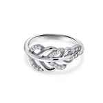 Load image into Gallery viewer, 925 Sterling Silver Leaf Ring,  Leaf CZ Ring, Leaf Ring, Fern Leaf Ring, Fern Leaf CZ Ring, Fern Ring, Leaf Ring, Silver Fern Leaf Ring, Fern Ring Jewelry
