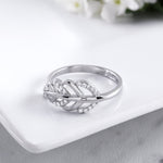 Load image into Gallery viewer, 925 Sterling Silver Leaf Ring,  Leaf CZ Ring, Leaf Ring, Fern Leaf Ring, Fern Leaf CZ Ring, Fern Ring, Leaf Ring, Silver Fern Leaf Ring, Fern Ring Jewelry
