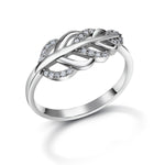 Load image into Gallery viewer, 925 Sterling Silver Leaf Ring,  Leaf CZ Ring, Leaf Ring, Fern Leaf Ring, Fern Leaf CZ Ring, Fern Ring, Leaf Ring, Silver Fern Leaf Ring, Fern Ring Jewelry
