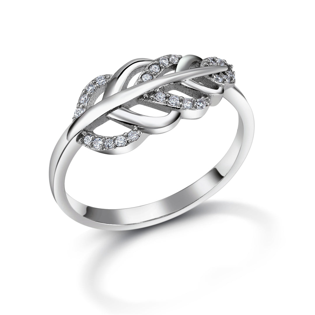 925 Sterling Silver Leaf Ring,  Leaf CZ Ring, Leaf Ring, Fern Leaf Ring, Fern Leaf CZ Ring, Fern Ring, Leaf Ring, Silver Fern Leaf Ring, Fern Ring Jewelry