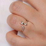 Load image into Gallery viewer, 925 Silver Cat Ring, , Adjustable Cat Ring, Open Cat ring, Cat Lover Gift , Cat Jewelry, Kitty Jewelry, Dainty Ring, Stackable Rings, Cat Ring, Animal Ring
