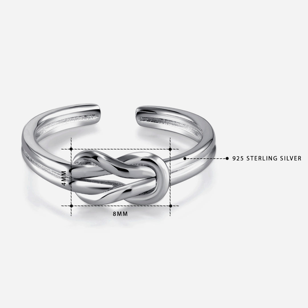 925 Sterling Silver Love Knot Ring
