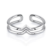 925 Sterling Silver V-Shape Ring, V shape Adjustable Ring, Silver Rings For Girls, Boho Chic Double Chevron Ring, Geometric Ring, silver Adjustable Ring