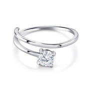 925 Sterling Silver CZ Adjustable Ring, Silver CZ Rings, Solitaire CZ Rings, Adjustable Solitaire, Silver Ring, Silver Solitaire Ring