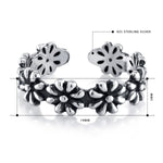 Load image into Gallery viewer, 925 Sterling Silver oxidize Flower Ring, Flower Ring, Adjustable Flower Ring, Boho Flower Ring, Unique Flower Ring, Oxidize Jewelry, Gift for Her
