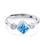 Load image into Gallery viewer, 925 Sterling Silver Lab Created Blue Topaz And Cz  Ring
